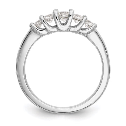 14K White Gold 5-Stone Real Diamond Band