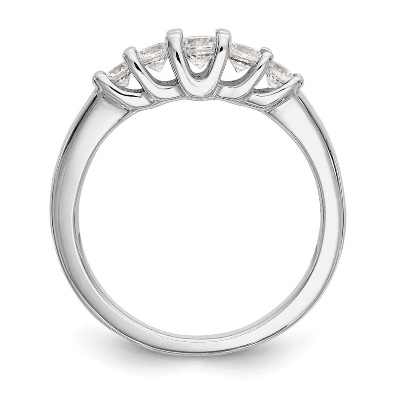 14K White Gold 5-Stone Real Diamond Band