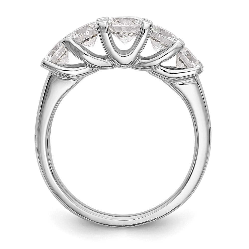 14K White Gold 5-Stone Real Diamond Band
