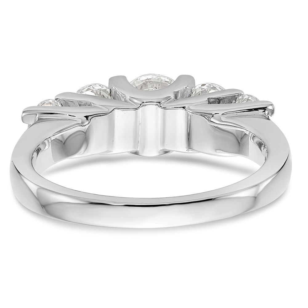 14K White Gold 5-Stone Real Diamond Band
