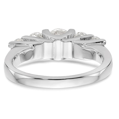 14K White Gold 5-Stone Real Diamond Band