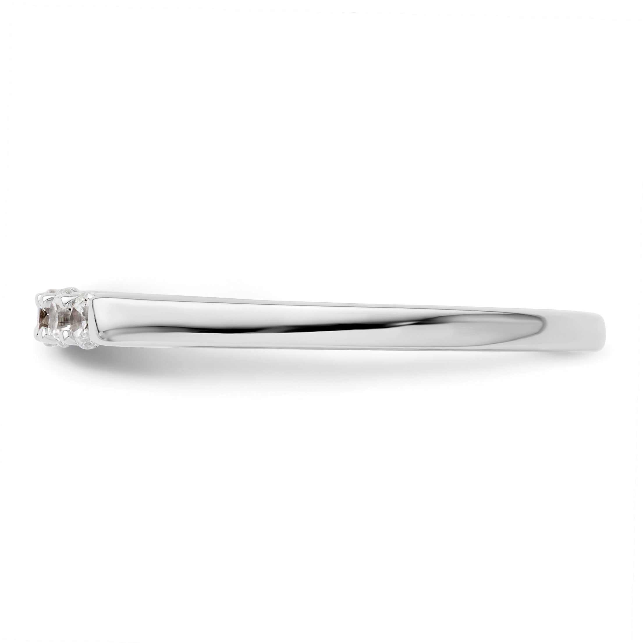 0.25ct. CZ Solid Real 14K White Gold 5-Stone Wedding Band Ring