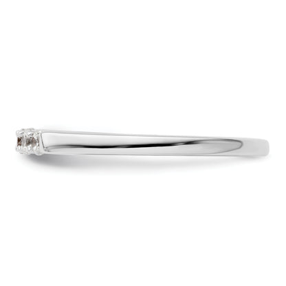 0.25ct. CZ Solid Real 14K White Gold 5-Stone Wedding Band Ring