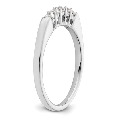 0.25ct. CZ Solid Real 14K White Gold 5-Stone Wedding Band Ring