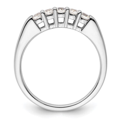 14K White Gold 5-Stone Real Diamond Band