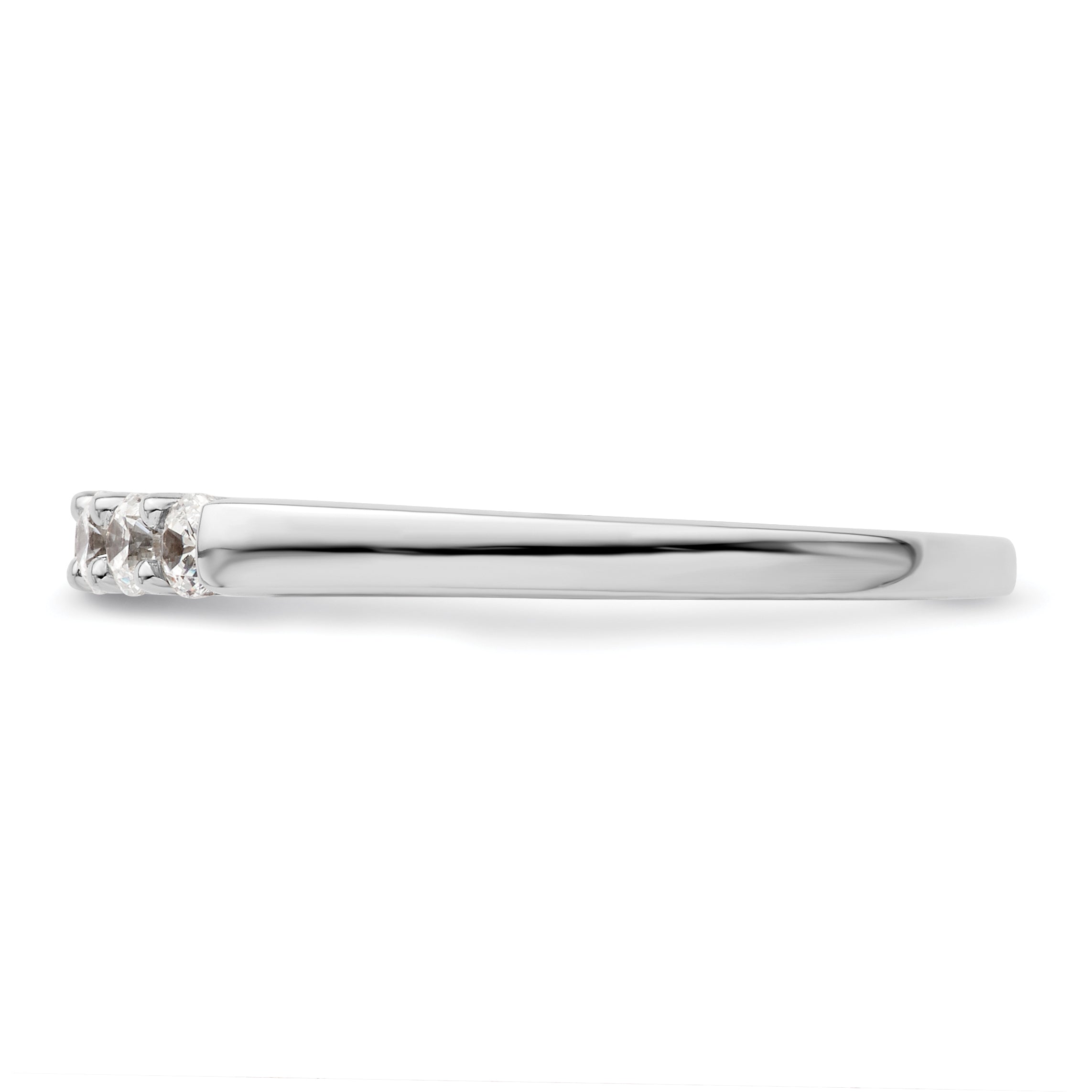 0.33ct. CZ Solid Real 14K White Gold 5-Stone Wedding Band Ring