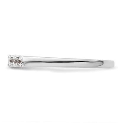 14K White Gold 5-Stone Real Diamond Band