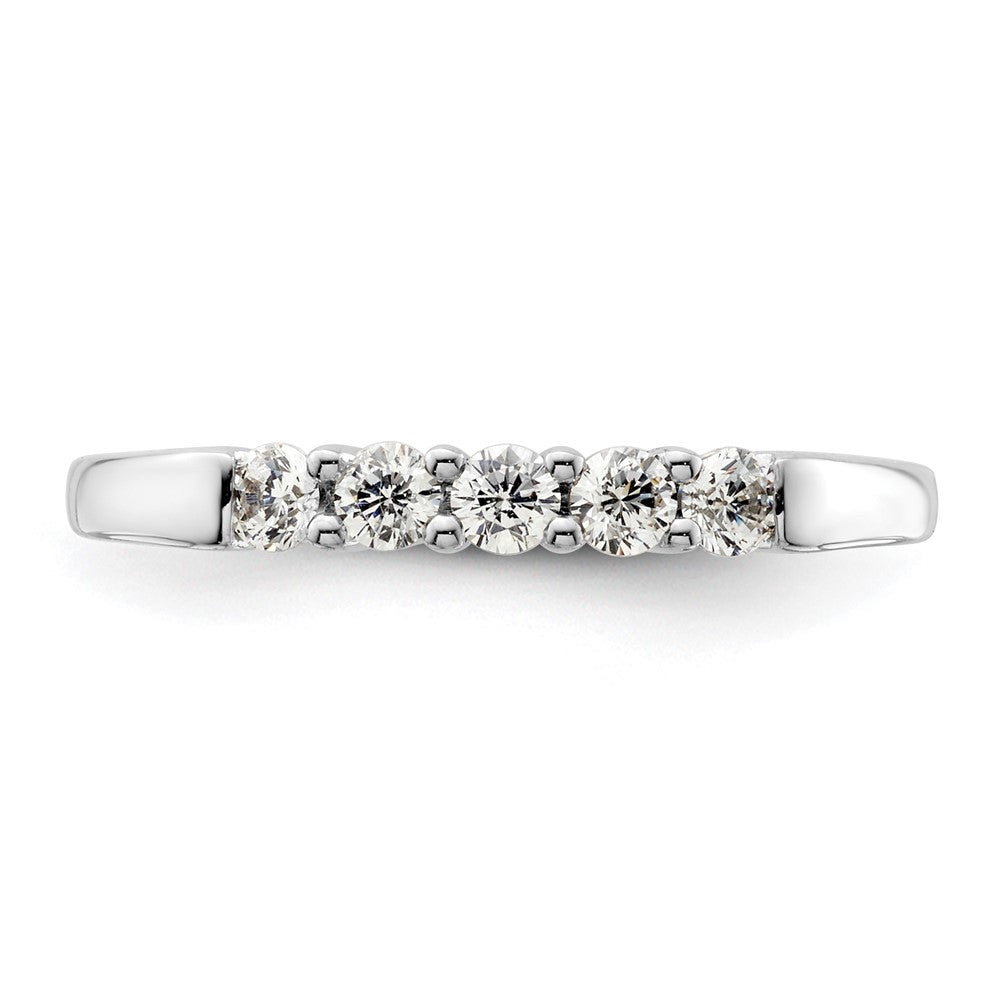14K White Gold 5-Stone Real Diamond Band