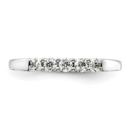 14K White Gold 5-Stone Real Diamond Band