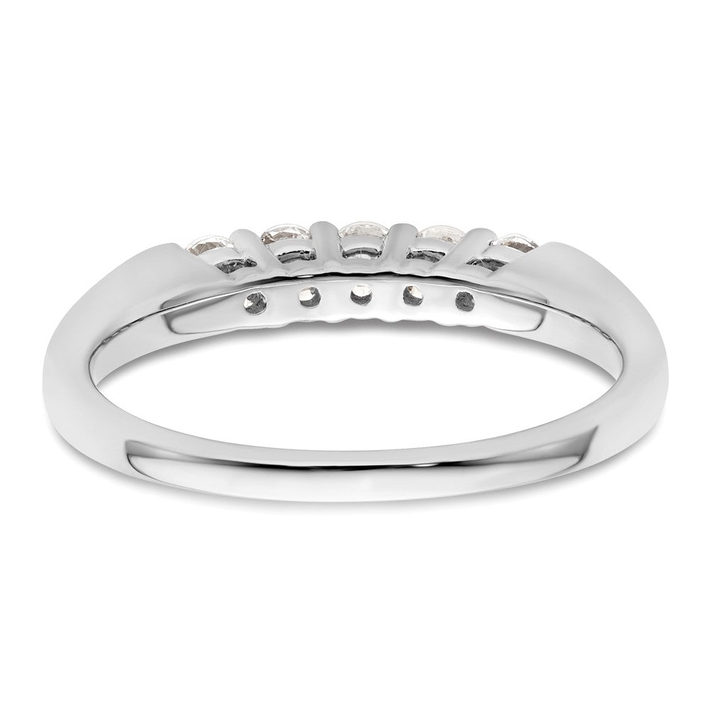 14K White Gold 5-Stone Real Diamond Band