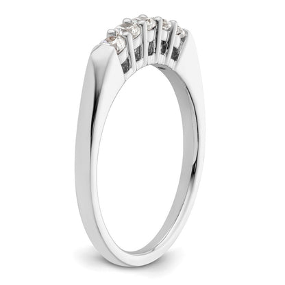 14K White Gold 5-Stone Real Diamond Band