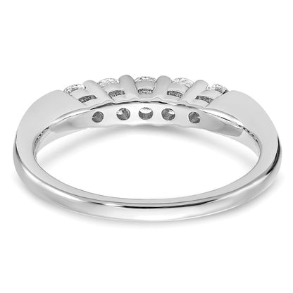 14K White Gold 5-Stone Real Diamond Band