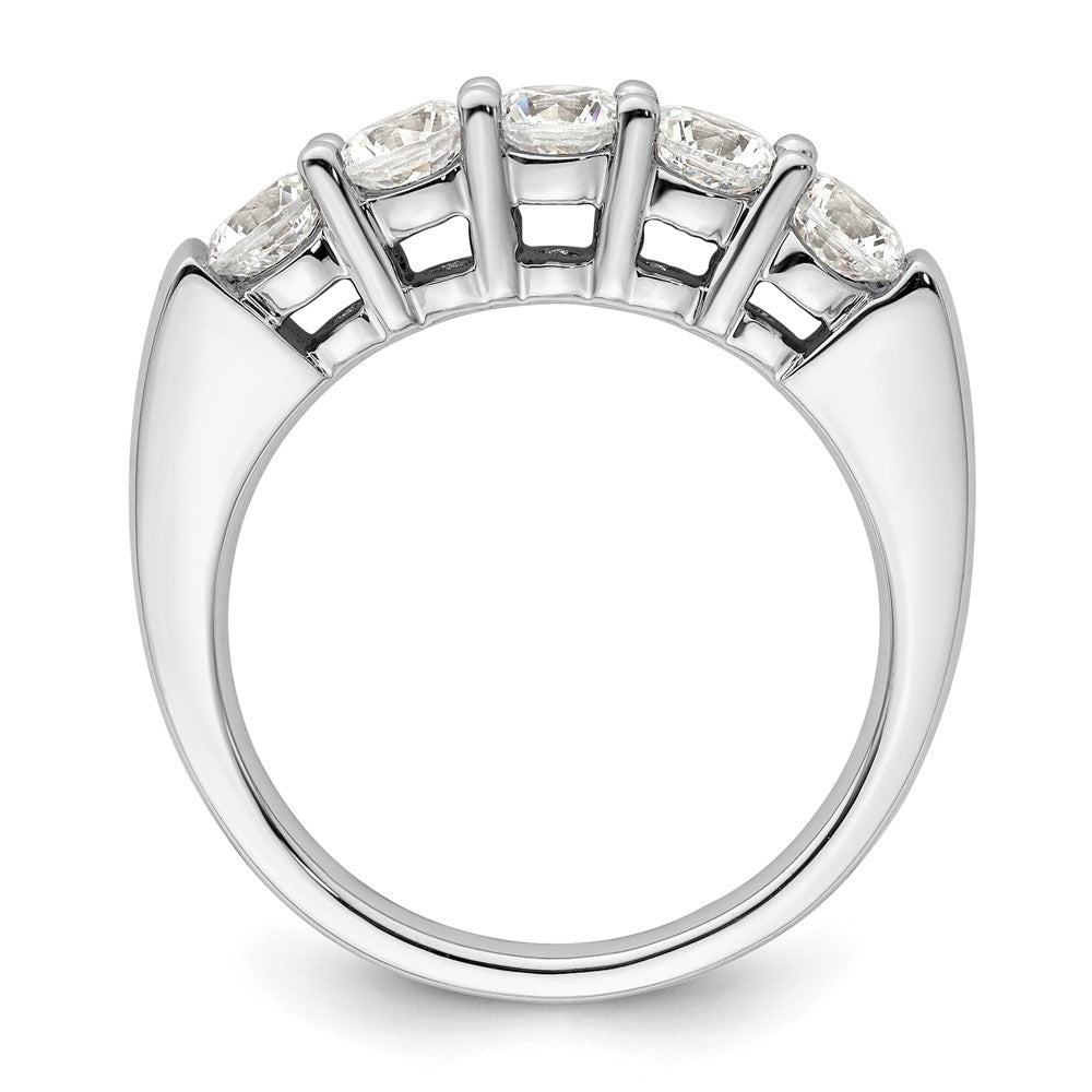 14K White Gold 5-Stone Real Diamond Band