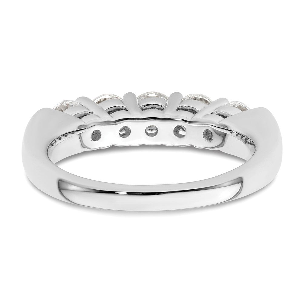 14K White Gold 5-Stone Real Diamond Band