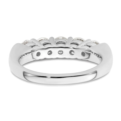 14K White Gold 5-Stone Real Diamond Band
