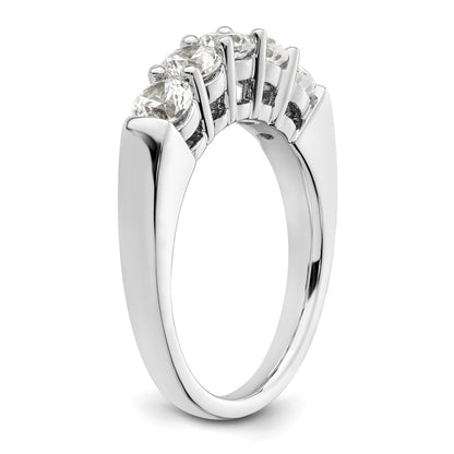 14K White Gold 5-Stone Real Diamond Band