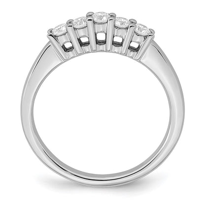 0.33ct. CZ Solid Real 14K White Gold 5-Stone Wedding Band Ring