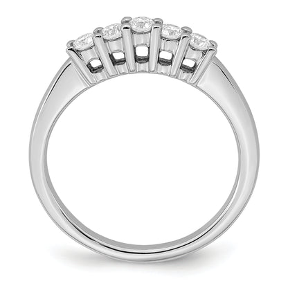0.33ct. CZ Solid Real 14K White Gold 5-Stone Wedding Band Ring