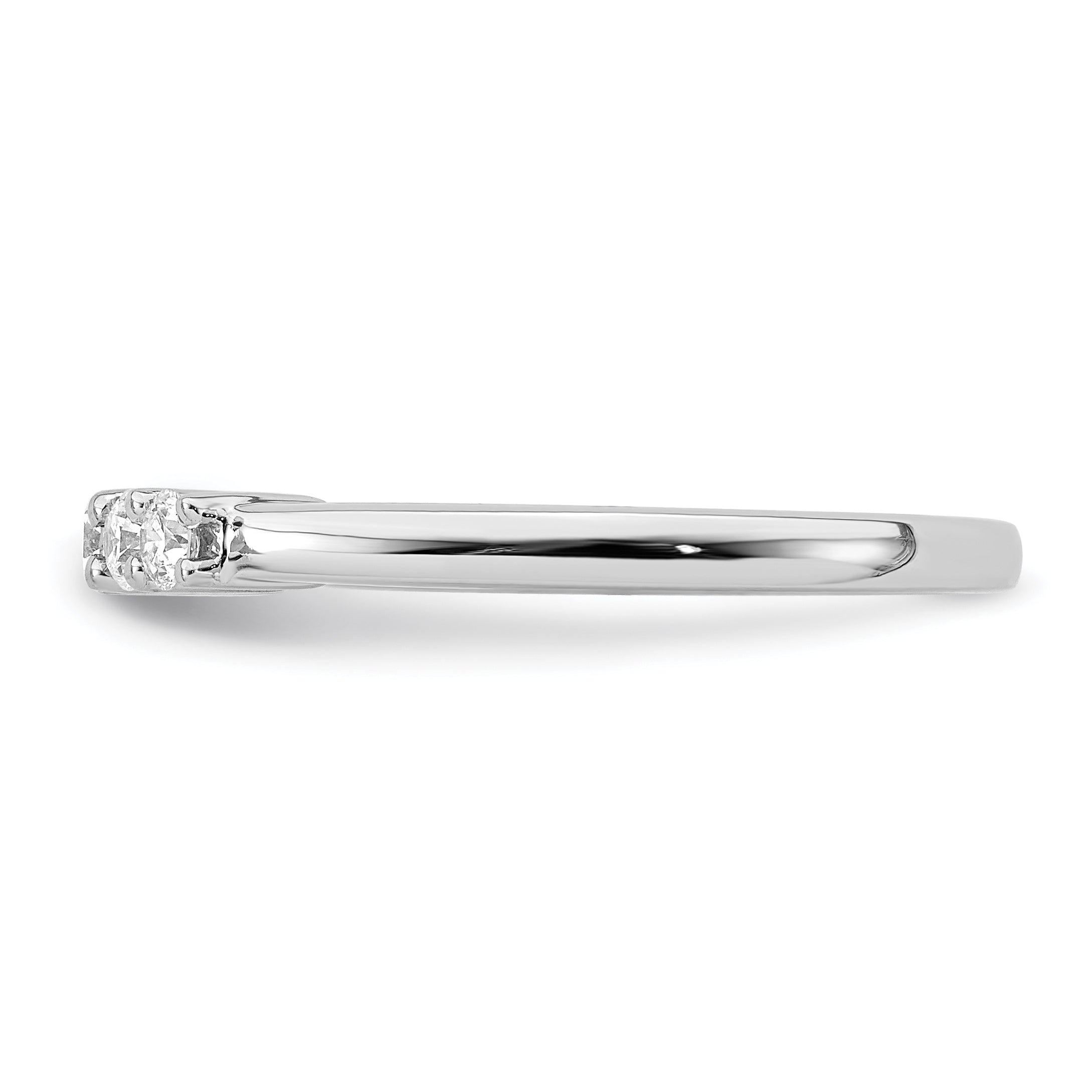 0.33ct. CZ Solid Real 14K White Gold 5-Stone Wedding Band Ring