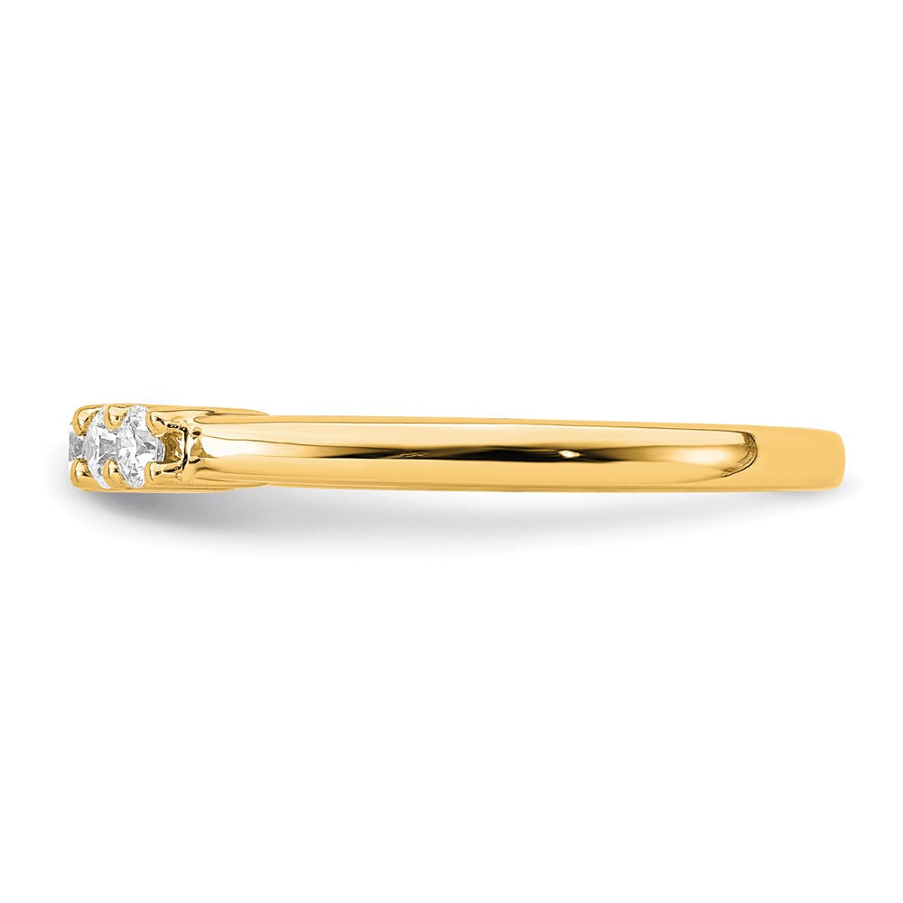 0.33ct. CZ Solid Real 14K Yellow Gold 5-Stone Wedding Band Ring