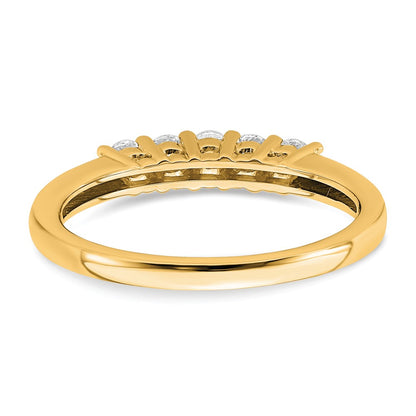 0.33ct. CZ Solid Real 14K Yellow Gold 5-Stone Wedding Band Ring