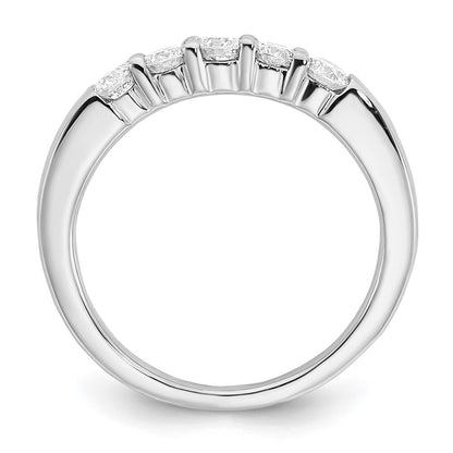 0.25ct. CZ Solid Real 14K White Gold 5-Stone Wedding Band Ring