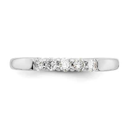 0.25ct. CZ Solid Real 14K White Gold 5-Stone Wedding Band Ring