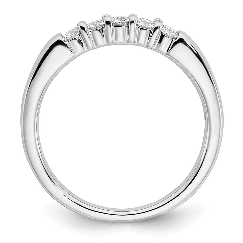 14K White Gold 5-Stone Real Diamond Band