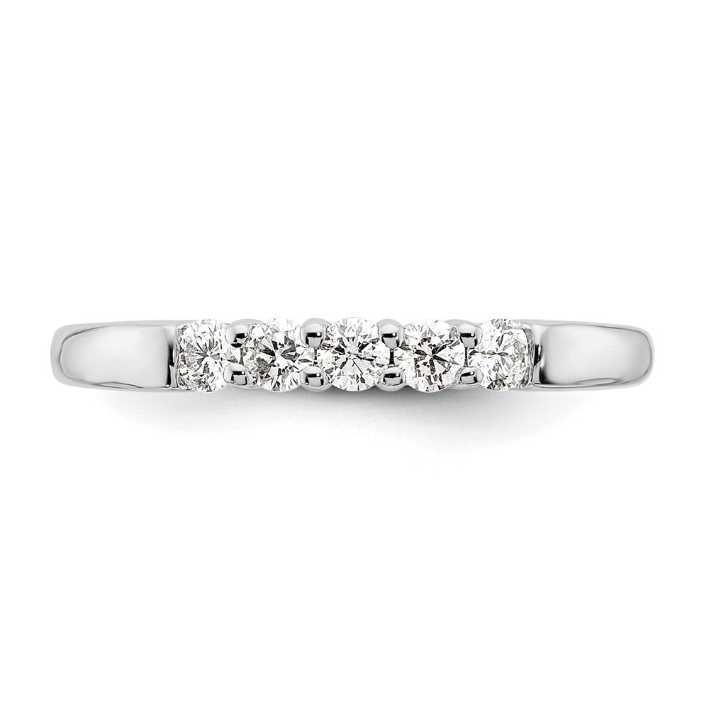 14K White Gold 5-Stone Real Diamond Band