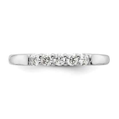 14K White Gold 5-Stone Real Diamond Band