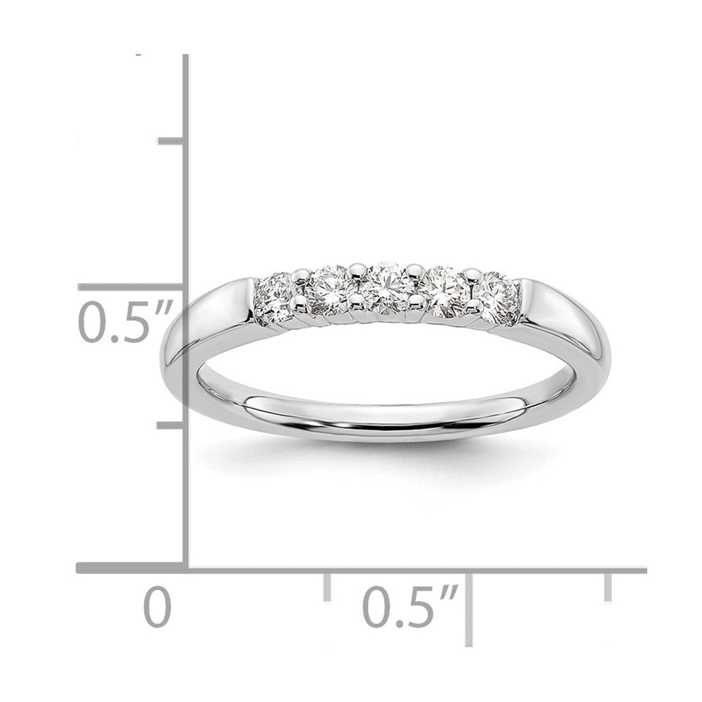 14K White Gold 5-Stone Real Diamond Band