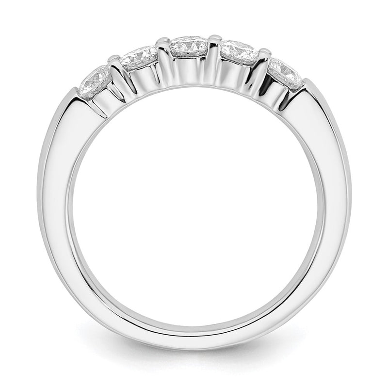 14K White Gold 5-Stone Real Diamond Band