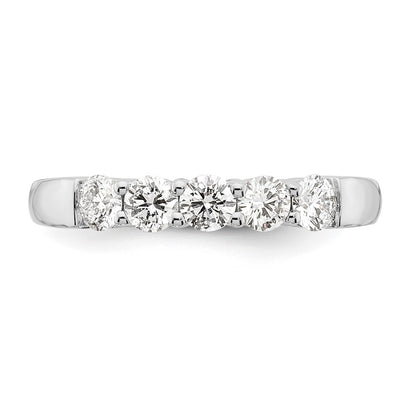 14K White Gold 5-Stone Real Diamond Band