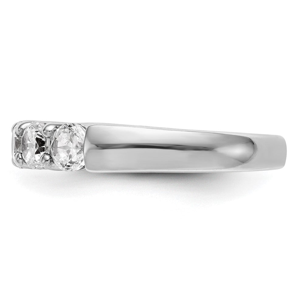 14K White Gold 5-Stone Real Diamond Band
