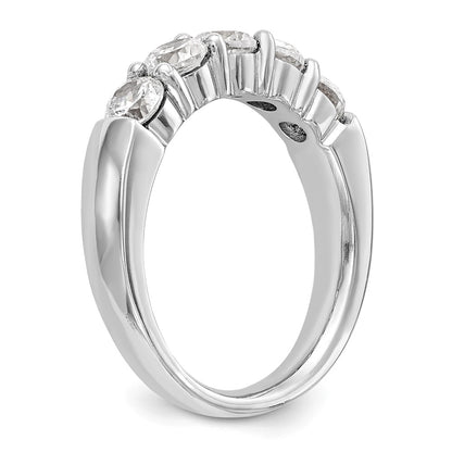 14K White Gold 5-Stone Real Diamond Band