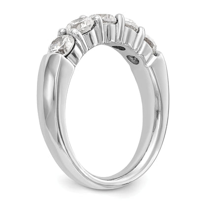 0.25ct. CZ Solid Real 14K White Gold 5-Stone Wedding Band Ring