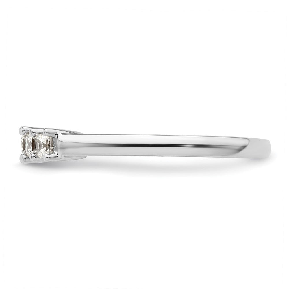 0.33ct. CZ Solid Real 14K White Gold 5-Stone Wedding Band Ring