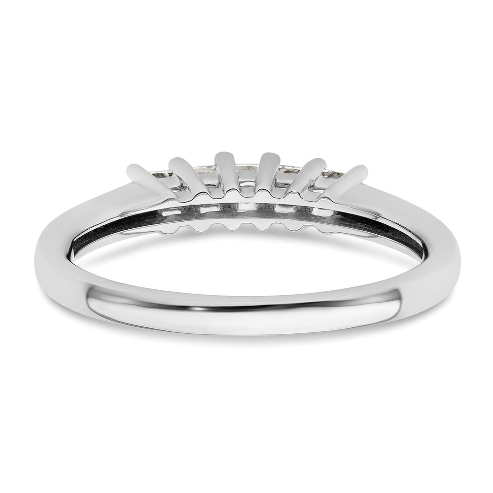 0.33ct. CZ Solid Real 14K White Gold 5-Stone Wedding Band Ring