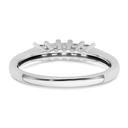 0.33ct. CZ Solid Real 14K White Gold 5-Stone Wedding Band Ring