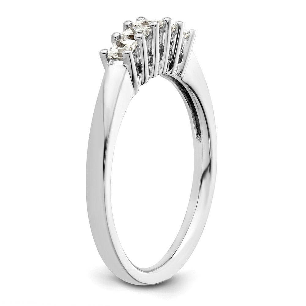 0.33ct. CZ Solid Real 14K White Gold 5-Stone Wedding Band Ring