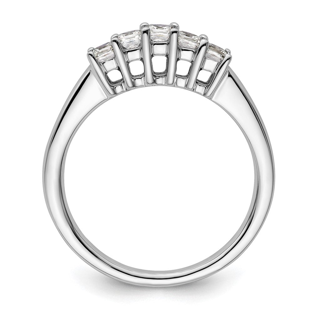 14K White Gold 5-Stone Real Diamond Band