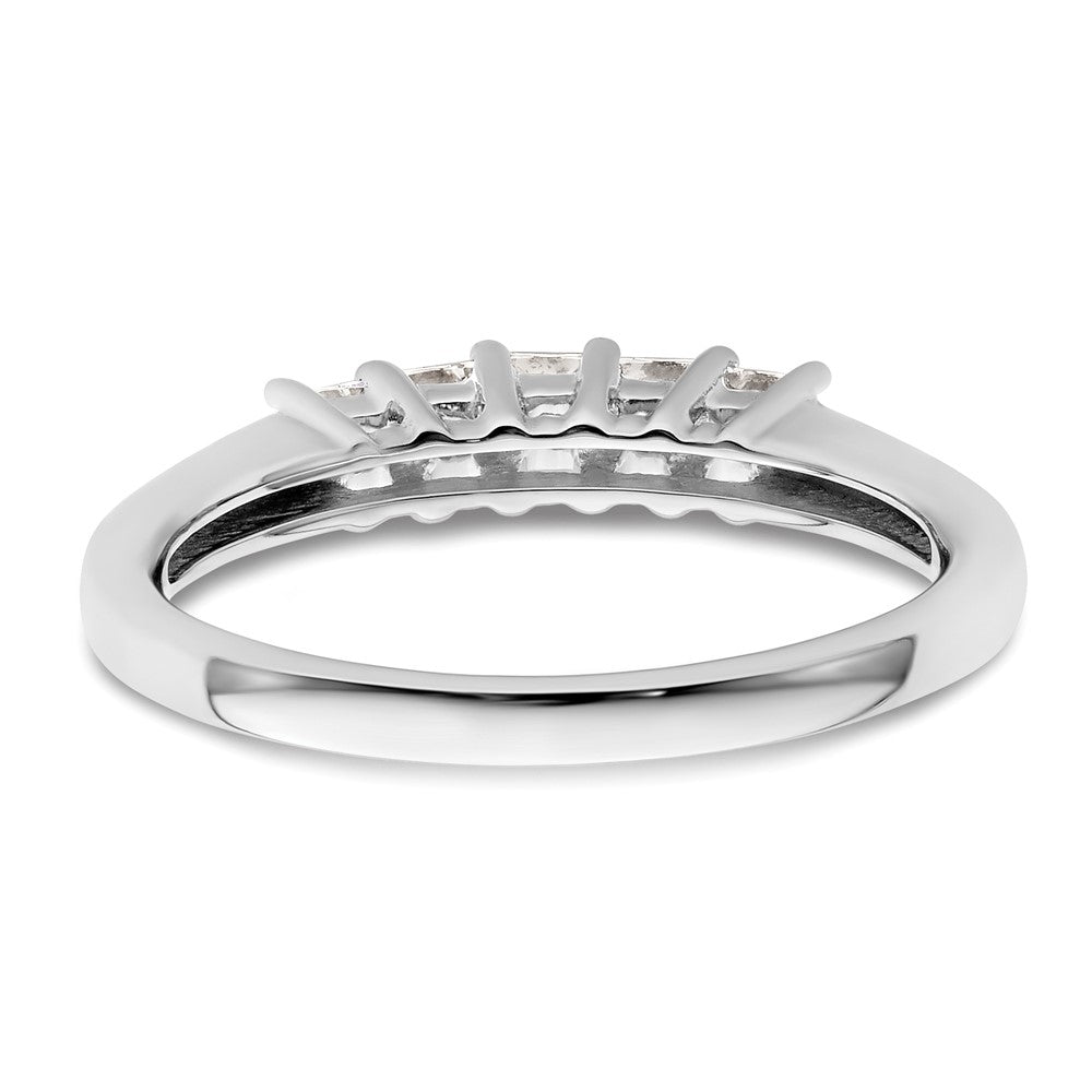 14K White Gold 5-Stone Real Diamond Band