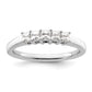 14K White Gold 5-Stone Real Diamond Band