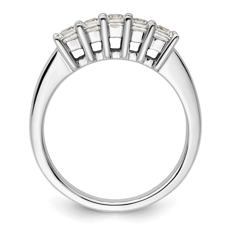 14K White Gold 5-Stone Real Diamond Band