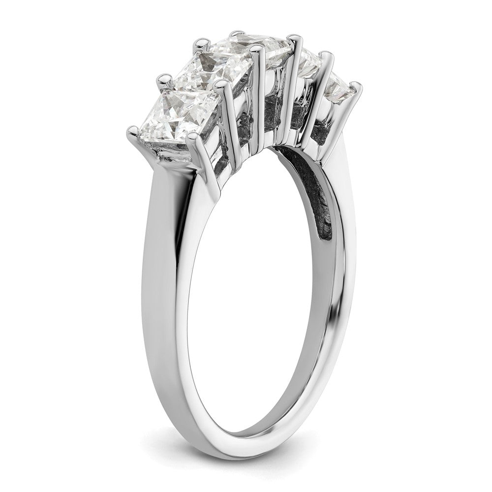 14K White Gold 5-Stone Real Diamond Band