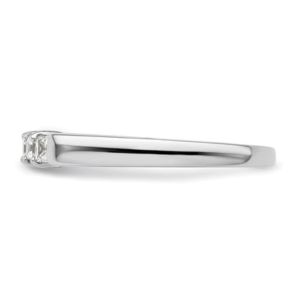 0.33ct. CZ Solid Real 14K White Gold 5-Stone Wedding Band Ring