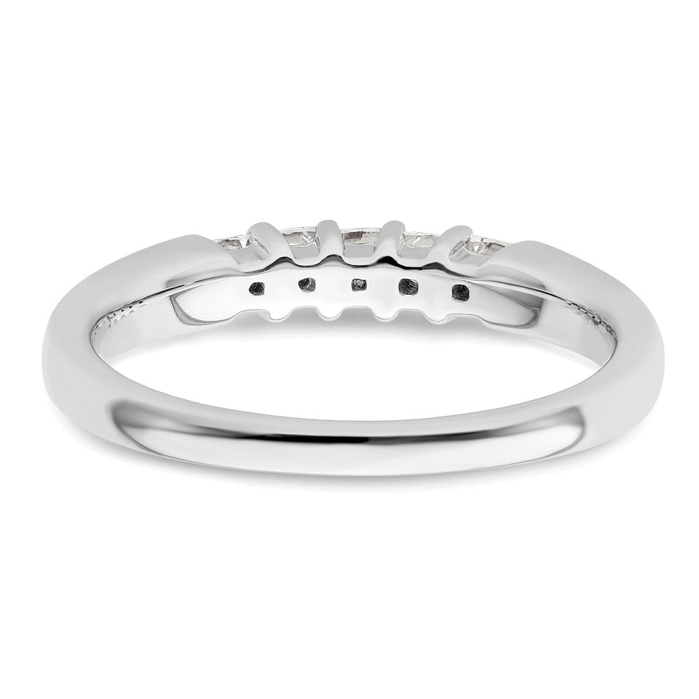 0.33ct. CZ Solid Real 14K White Gold 5-Stone Wedding Band Ring