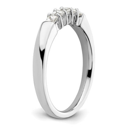 0.33ct. CZ Solid Real 14K White Gold 5-Stone Wedding Band Ring