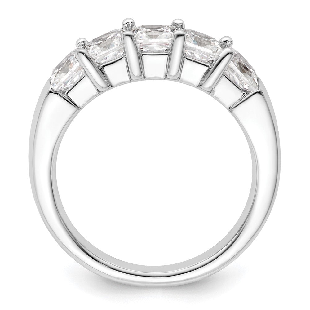 14K White Gold 5-Stone Real Diamond Band