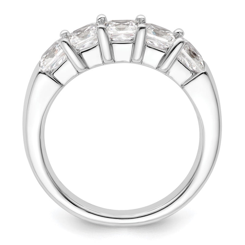 14K White Gold 5-Stone Real Diamond Band